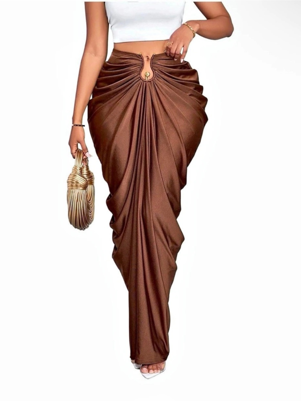 Cocktail Bodycon High Waisted Fishtail Maxi Skirt